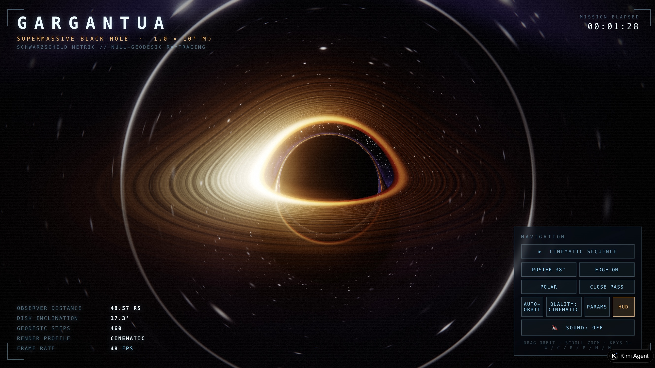 Gargantua black-hole simulation — generated by Kimi K3