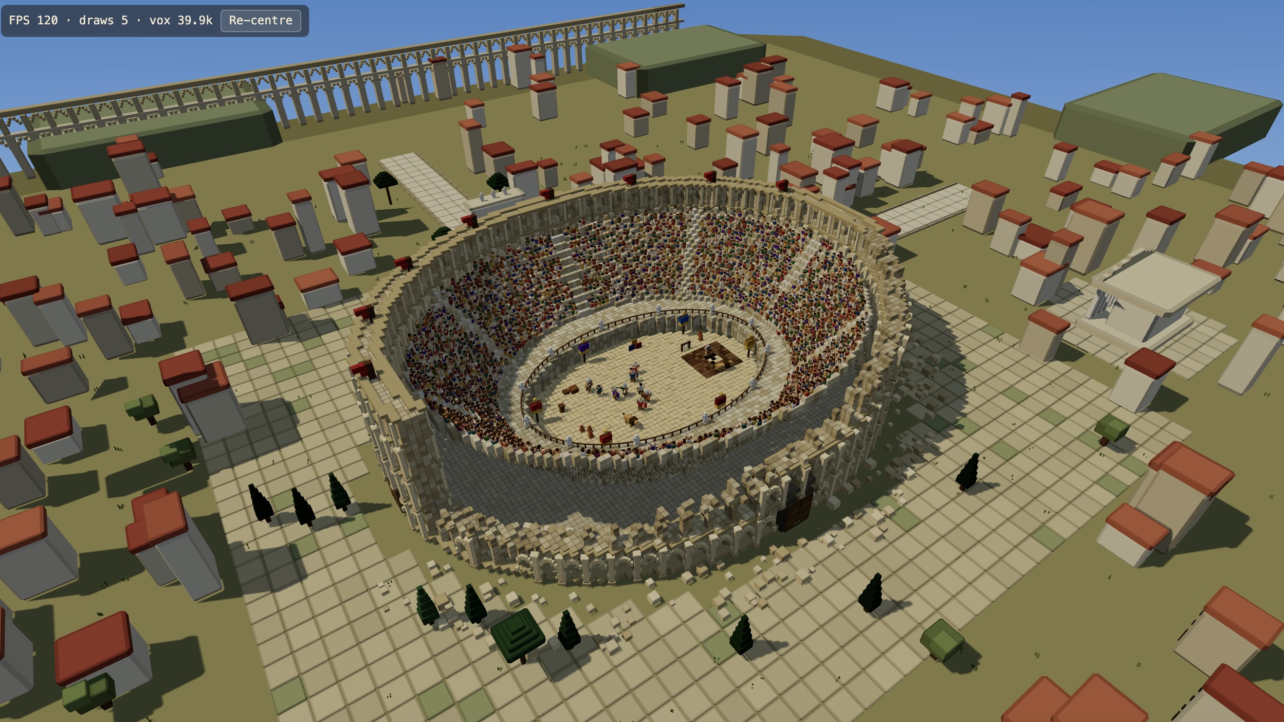 Voxel colosseum — generated by Kimi K3